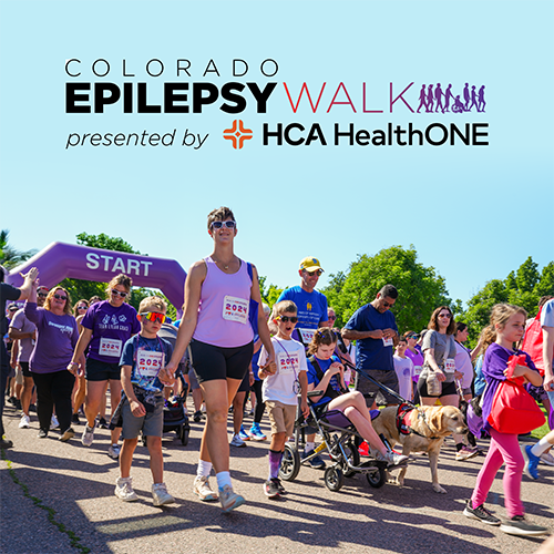 Epilepsy walk participants at the starting line